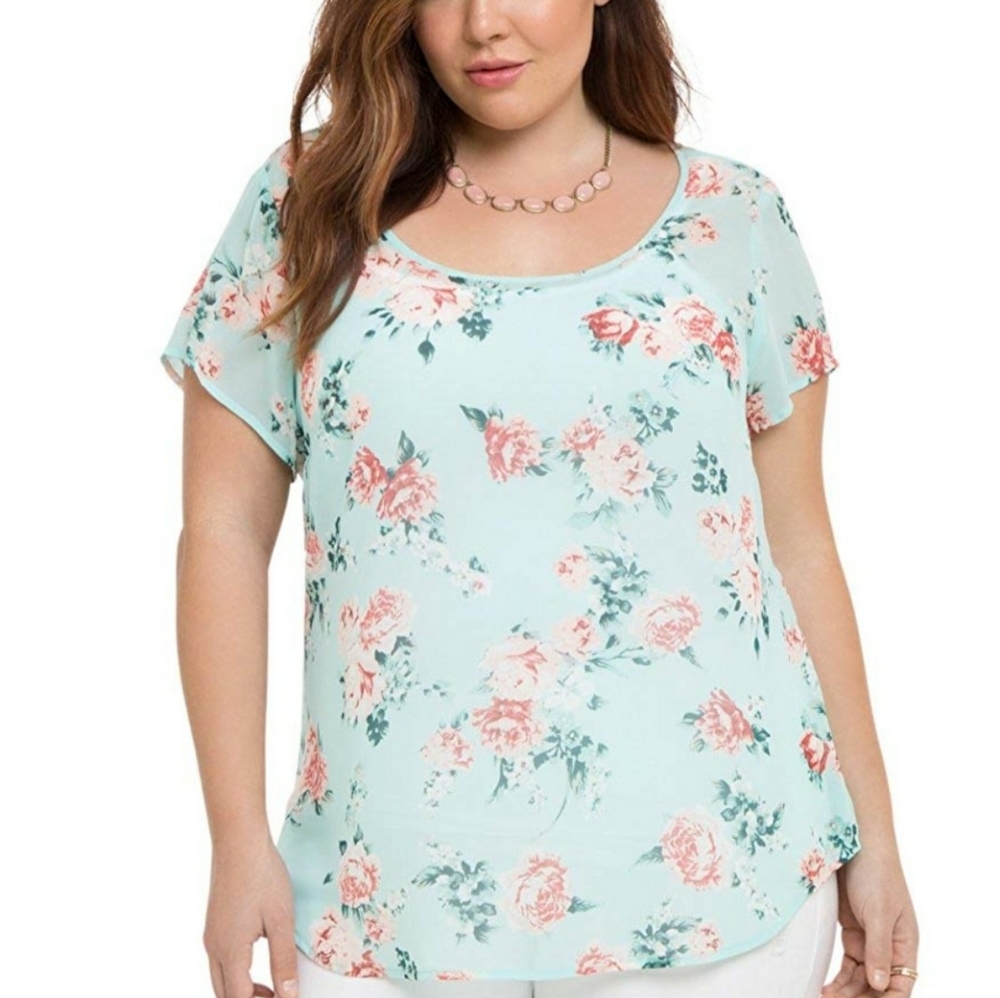 Torrid floral sheer top